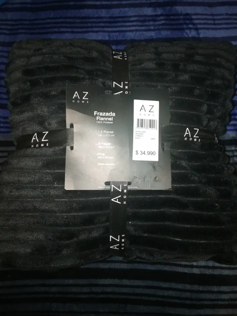 Frazada Flannel Negra AZ Home 2 Plaza - 1