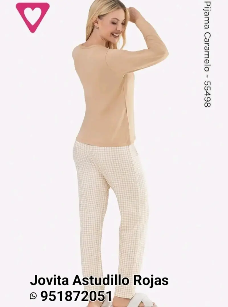 Pijama de mujer color burdeos cómodo y elegante - 4