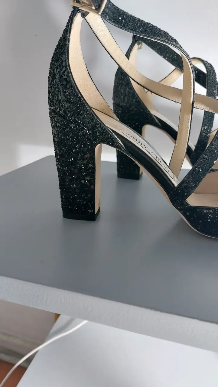 Tacones de fiesta negros Jimmy Choo con brillo - 2