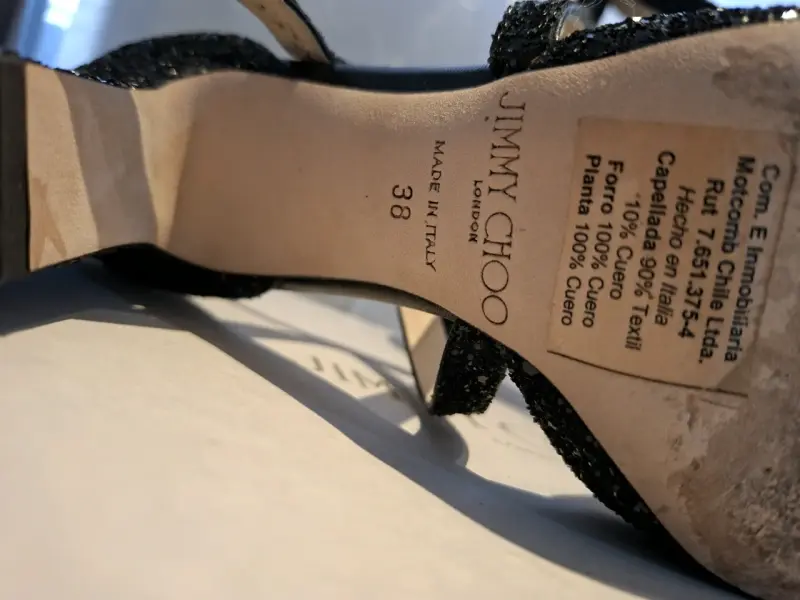 Tacones de fiesta negros Jimmy Choo con brillo - 5