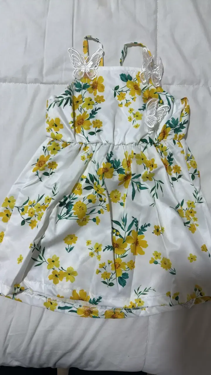 Vestido floral para niña con mariposas - 4