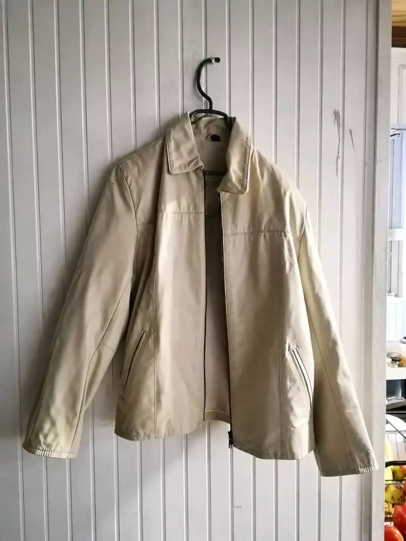 Chaqueta de cuero beige para mujer - 3