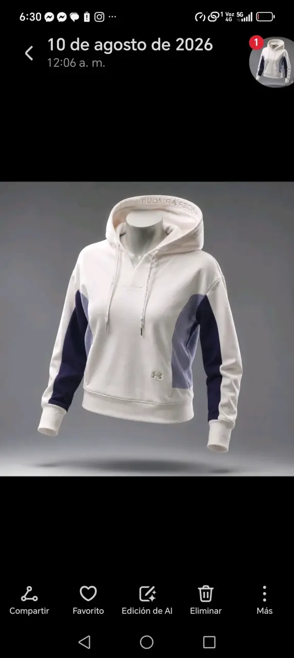 Polerón con capucha Under Armour blanco y azul