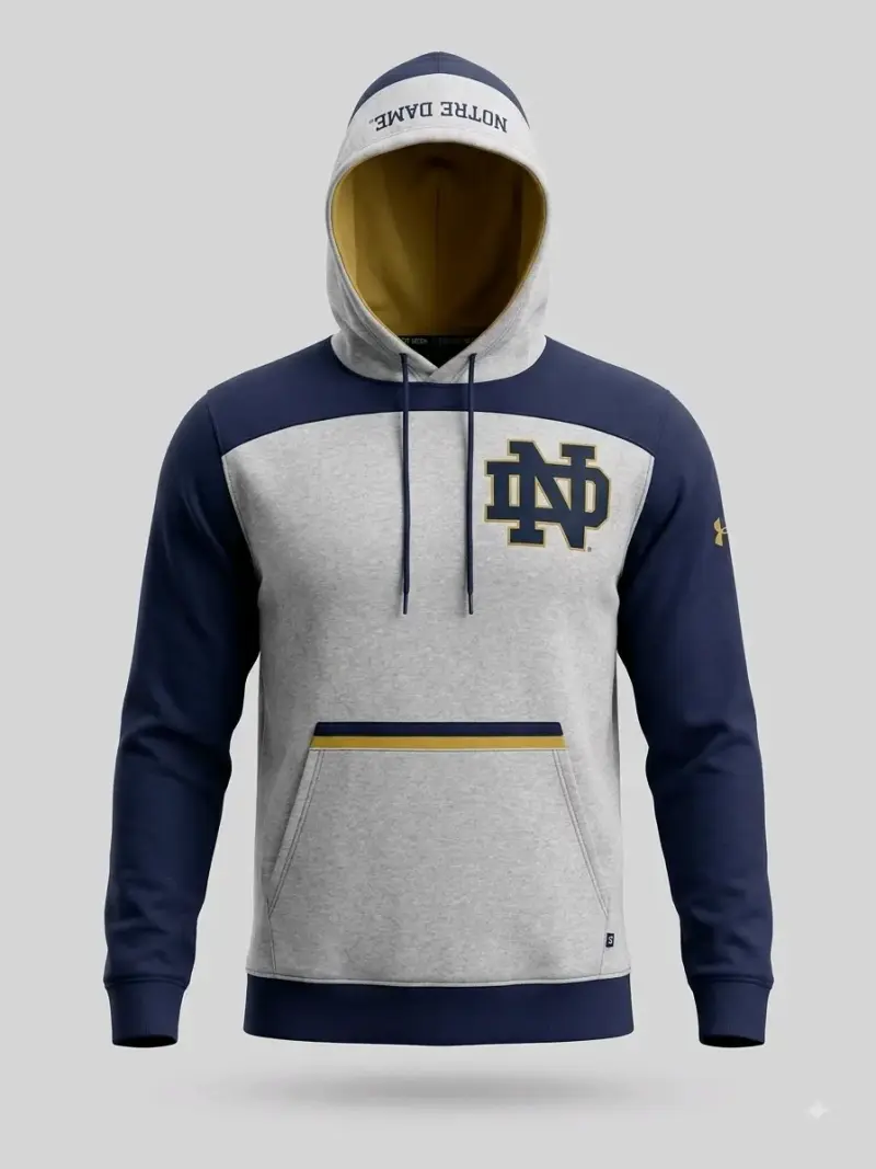 Polerón con capucha Notre Dame azul y gris
