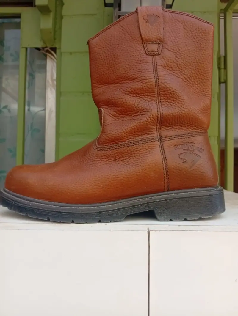 Botas de cuero marrón para hombre talla 10 - 1