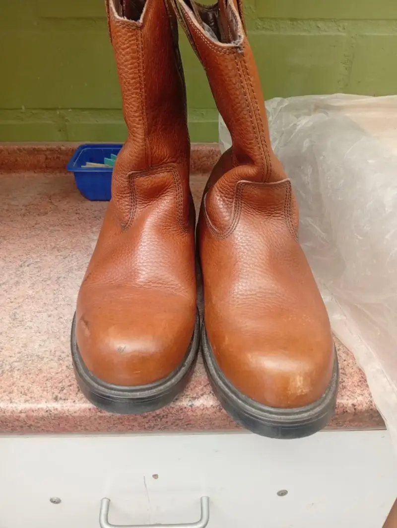 Botas de cuero marrón para hombre talla 10 - 2