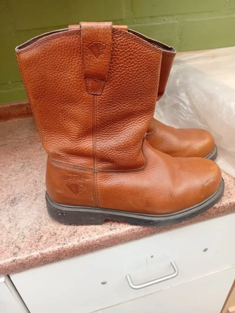 Botas de cuero marrón para hombre talla 10 - 4