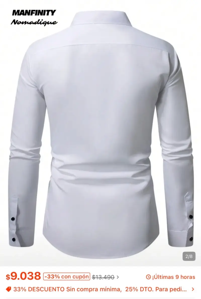 Camisa Vaquera Hombre Manfinity Blanca y Negra - 2