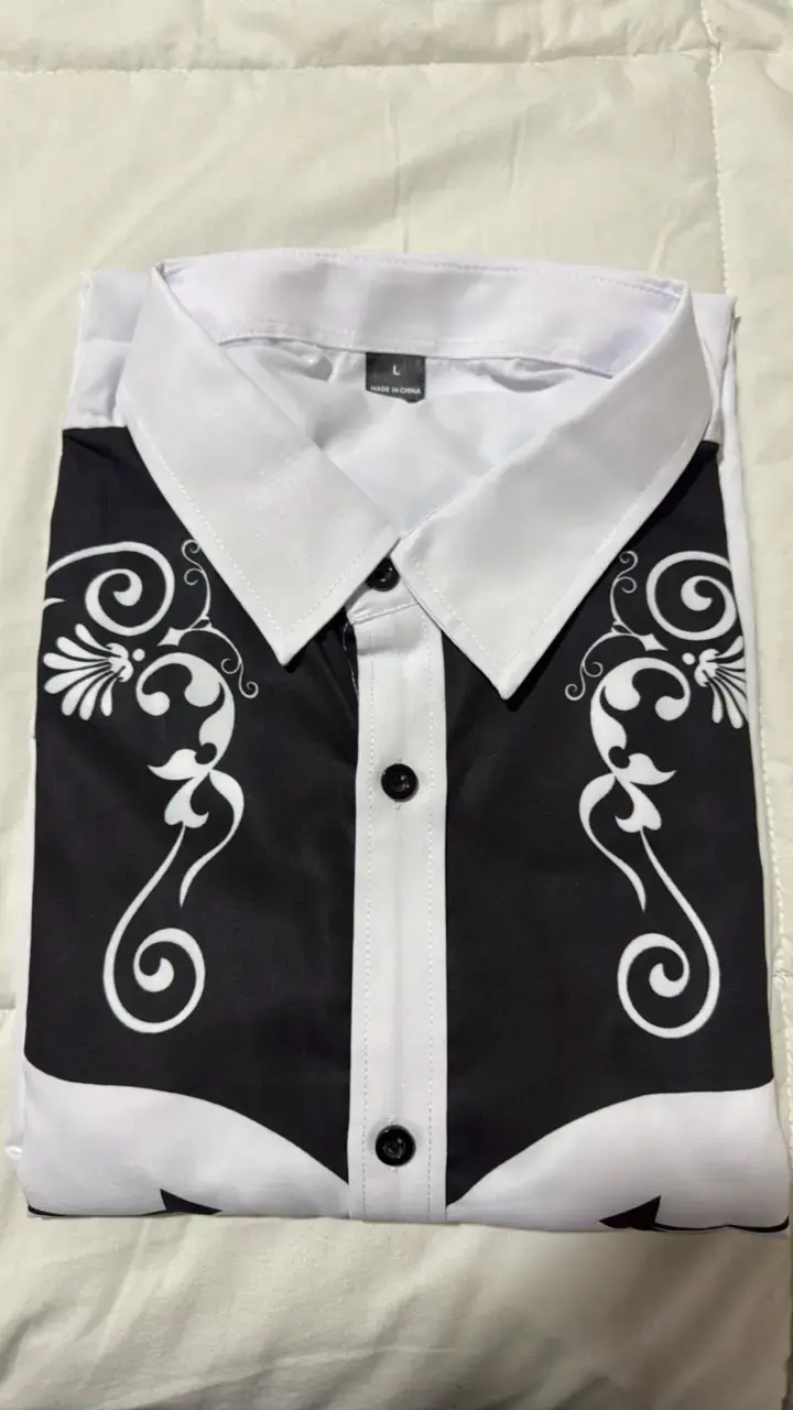 Camisa Vaquera Hombre Manfinity Blanca y Negra - 6