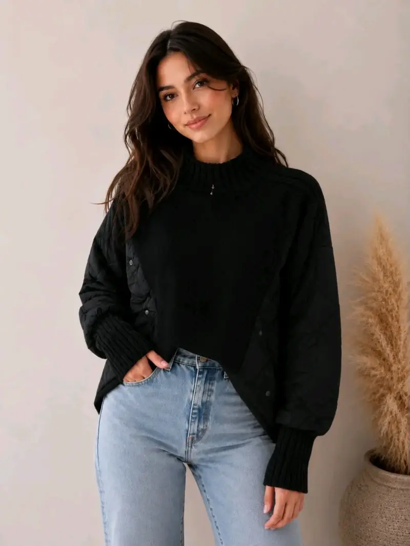 Suéter de mujer en varios colores con diseño acolchado - 2
