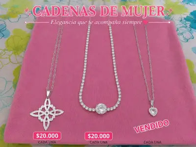 Cadenas de mujer elegantes en plata - miniatura 1