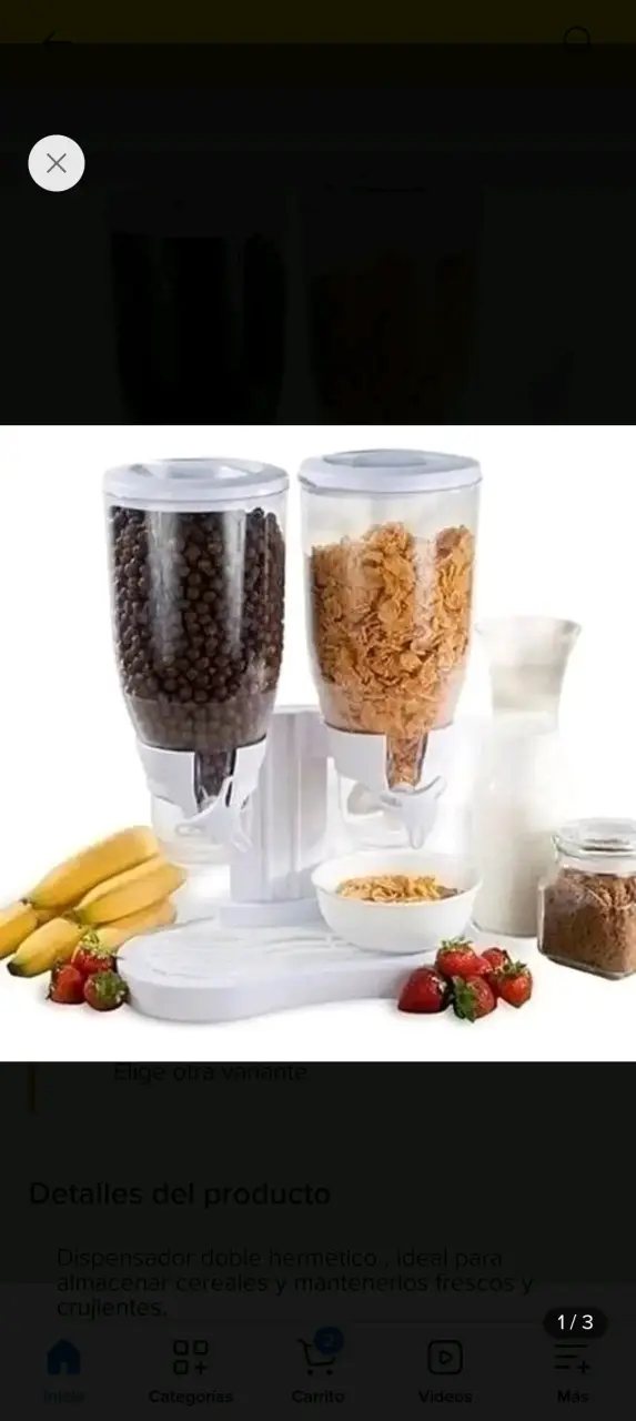 Dispensador doble de cereales hermético - 1