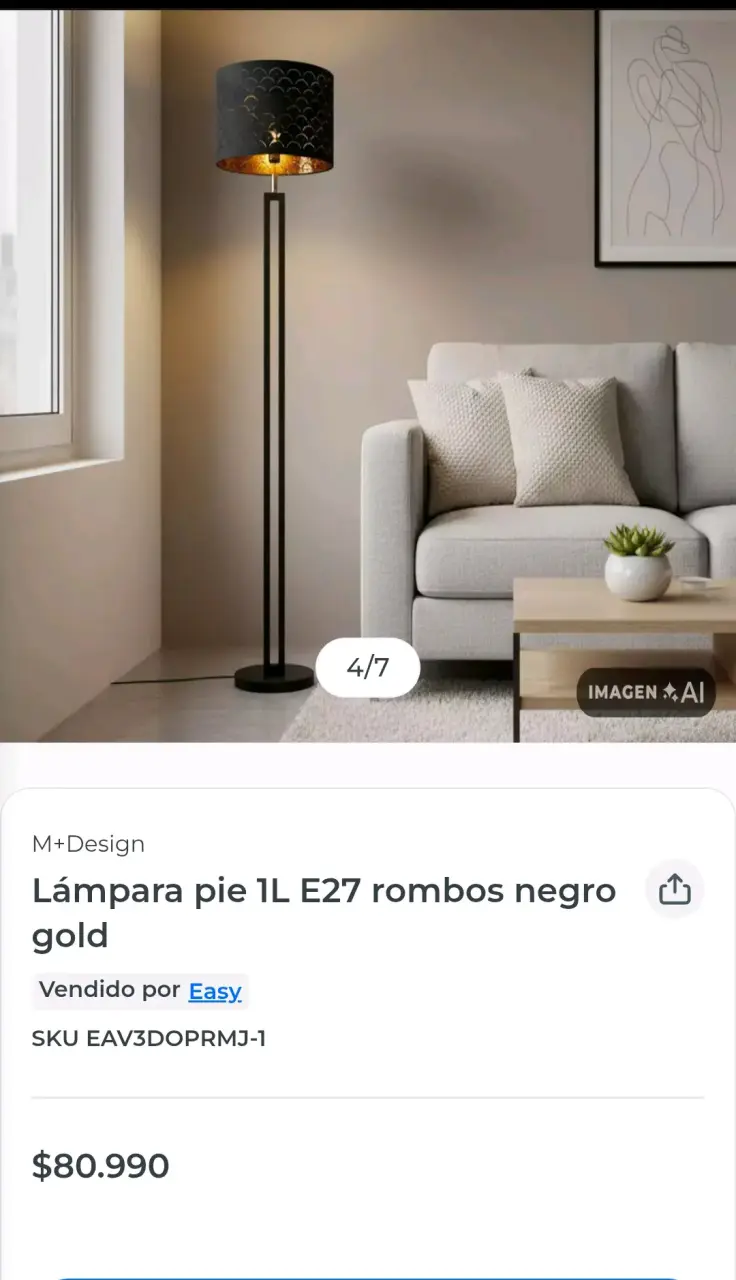 Lámpara de pie troquelada negra Abitare - 4