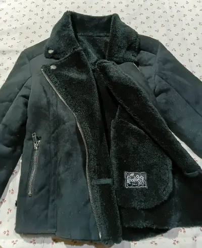 Chaqueta de invierno negra con forro Rock Star - miniatura 1