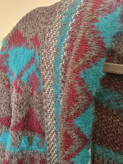 Cardigan de lana con diseño étnico Tatienne - miniatura 3