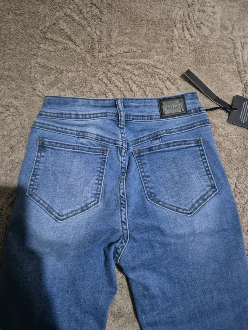 Jeans de mujer azul con cierre en tobillo - 3