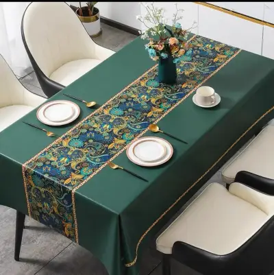Mantel de Tela con Diseño Floral y Geométrico - miniatura 3