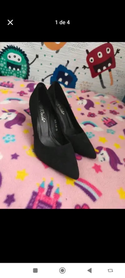 Zapatos de tacón negro para mujer weide - miniatura 1