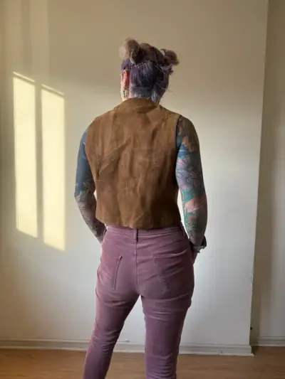 Vest de Cuero Marrón para Mujer - miniatura 3