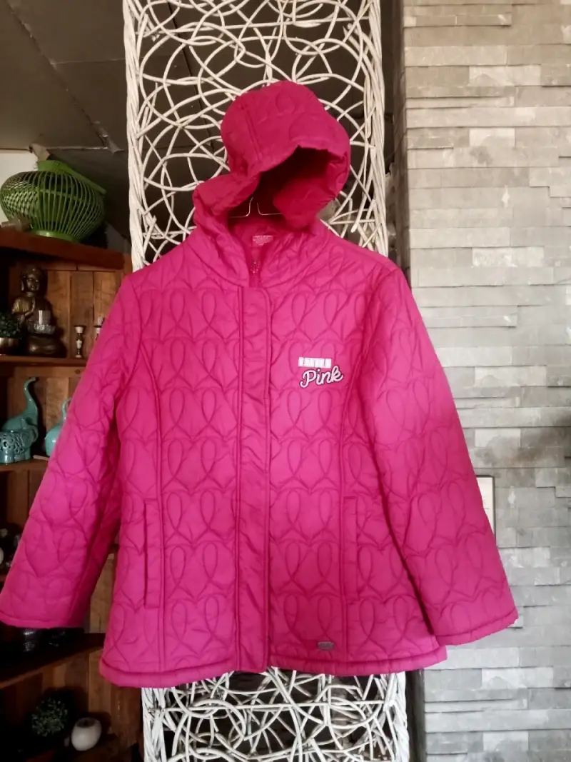 Chaqueta acolchada rosa Barbie para niña - 1