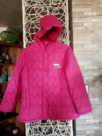 Chaqueta acolchada rosa Barbie para niña - miniatura 1