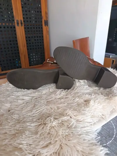 Botines de cuero marrón con hebilla - miniatura 4