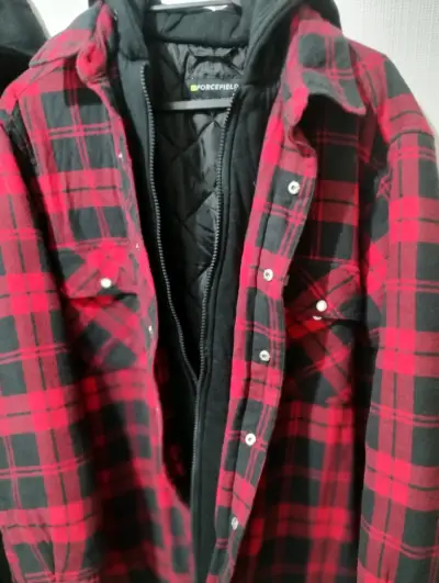 Chaqueta de franela a cuadros roja forcefield - miniatura 1