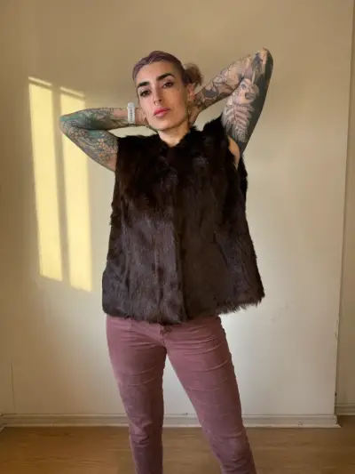 Vest de Piel  Marrón para Mujer - miniatura 3