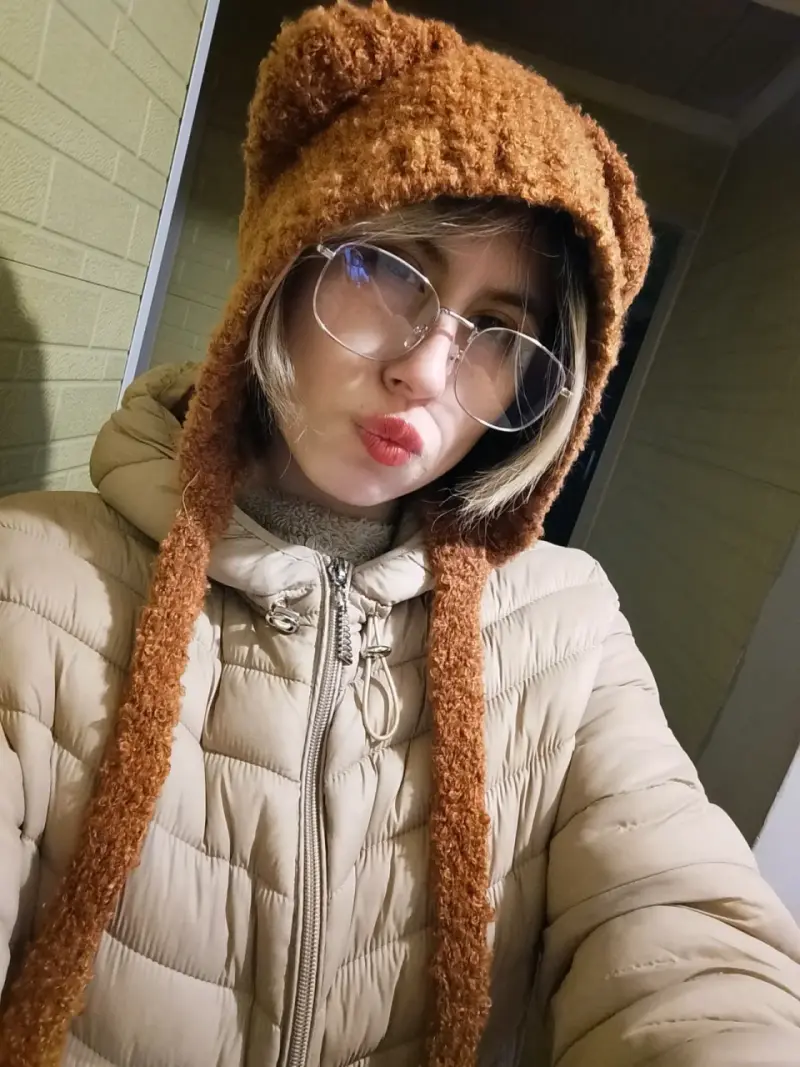 Gorro de lana con orejas de oso marrón - 5