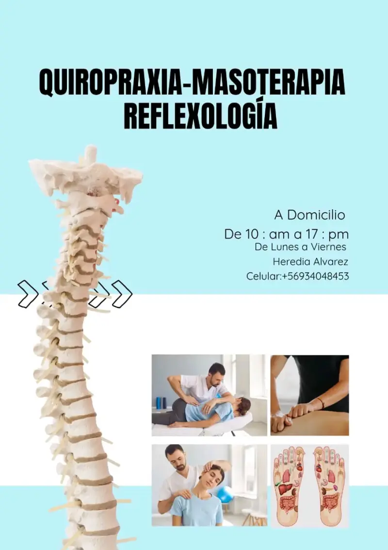 Servicios de quiropraxia y masoterapia a domicilio