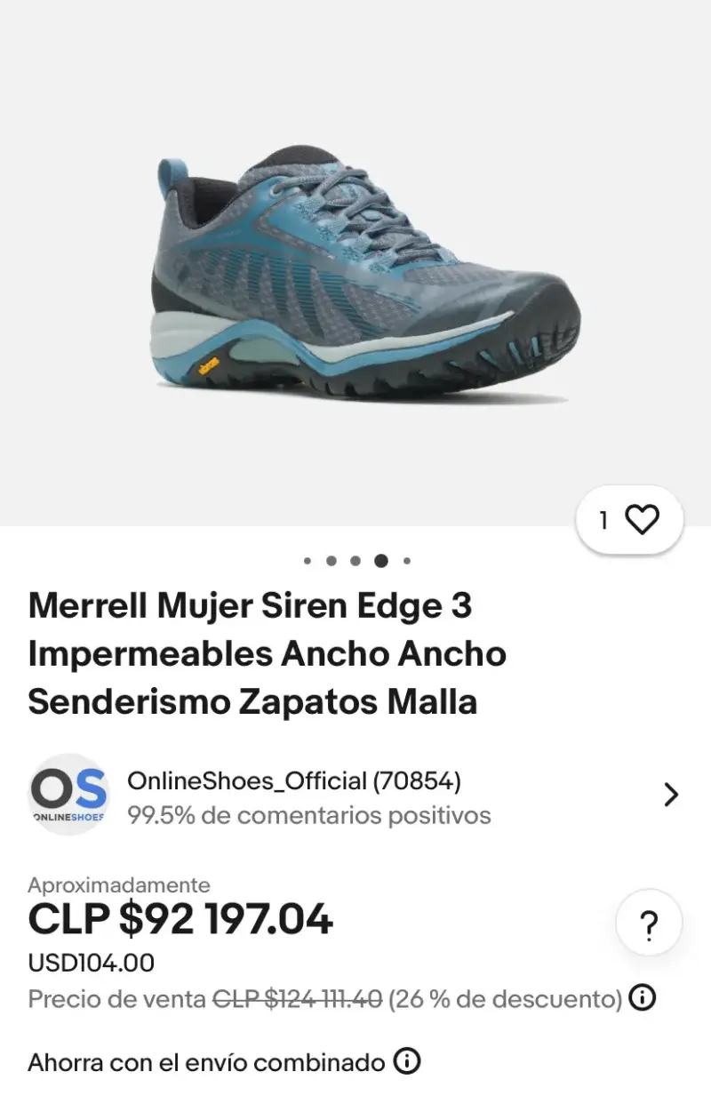 Zapatillas Merrell Siren Edge 3 Mujer Impermeables - 1