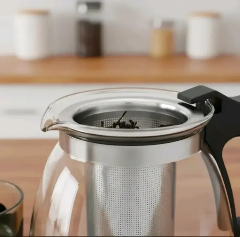 Set de tetera de vidrio con infusor y tazas - 1