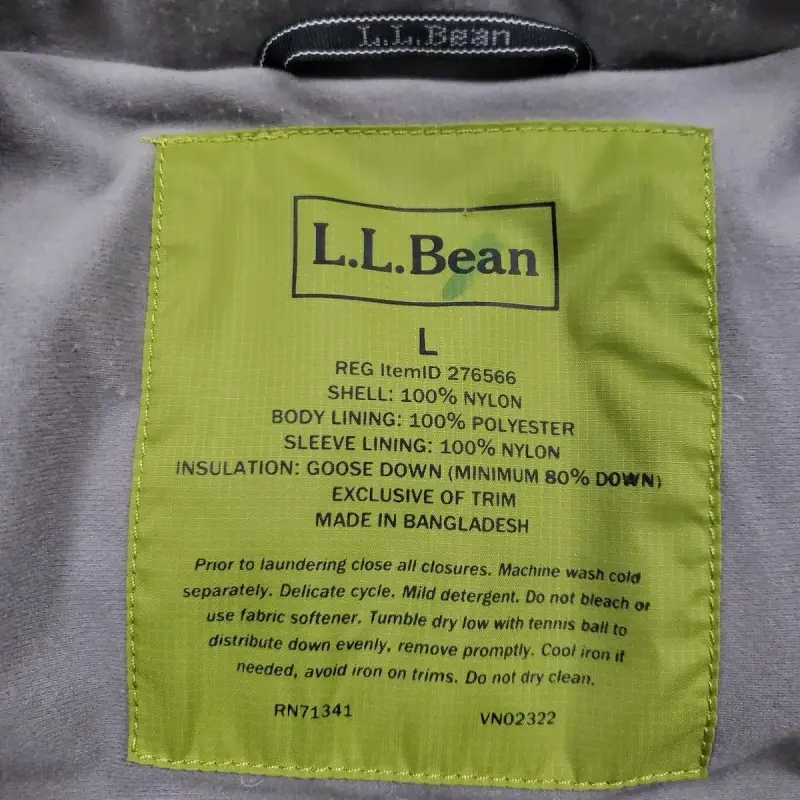 Chaqueta acolchada verde L.L. Bean para invierno - 4