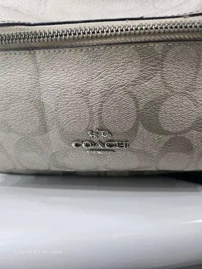 Mochila Coach beige con logo distintivo - miniatura 3
