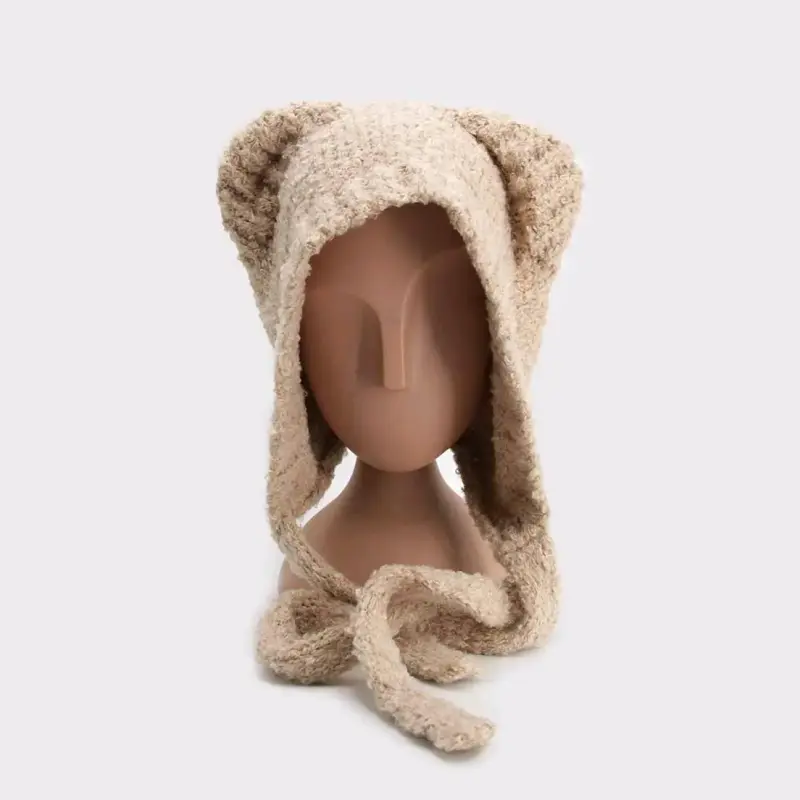 Gorro de lana con orejas para invierno - 1
