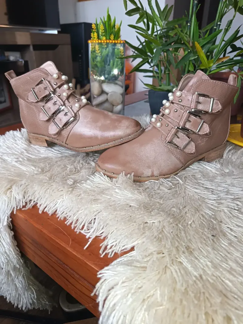 Botas color rosa bellísima estilo biker - 4