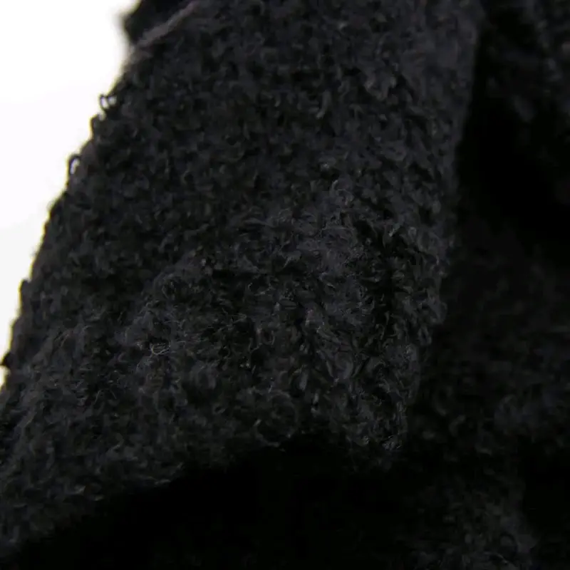Gorro de lana suave negro con orejas - 4
