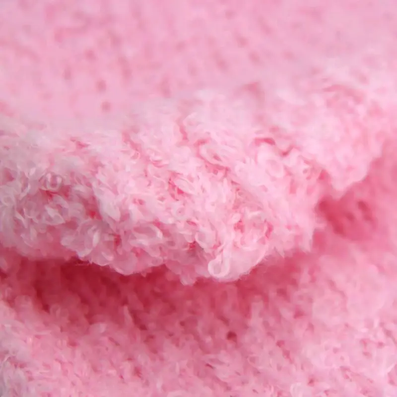 Gorro de lana rosa con orejas - 4