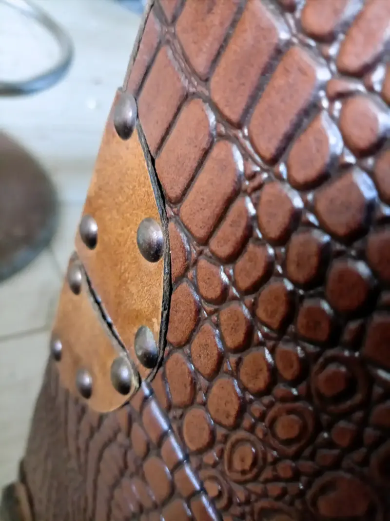 Baúl antiguo/vintage de cuero genuino - 6