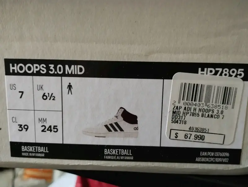 Zapatillas Adidas Hoops 3.0 Mid blancas - 6
