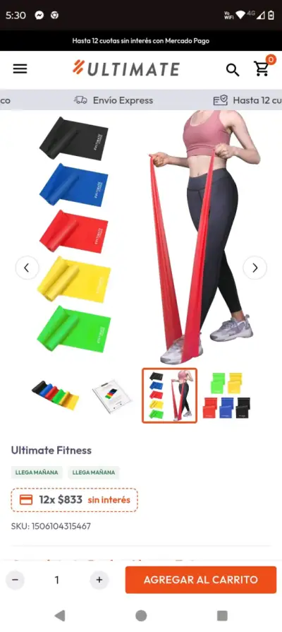 Bandas de Resistencia Ultimate Fitness Multicolor - miniatura 2