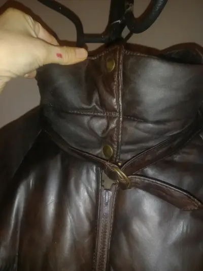 Chaqueta de cuero marrón - miniatura 2