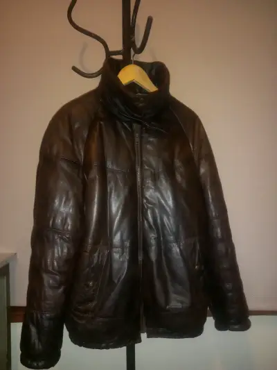 Chaqueta de cuero marrón - miniatura 3