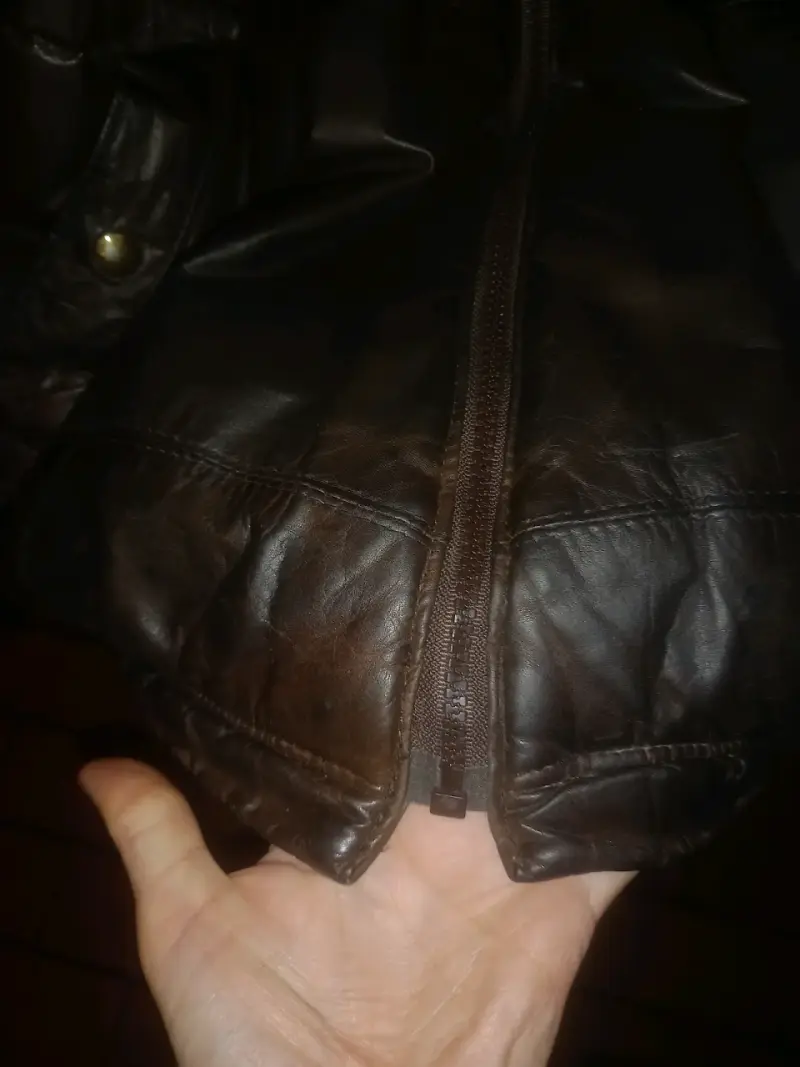 Chaqueta de cuero marrón - 5