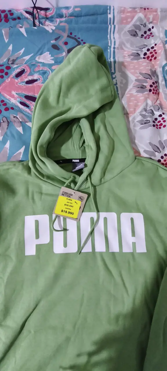 Polerón verde con capucha Puma para hombre - 3