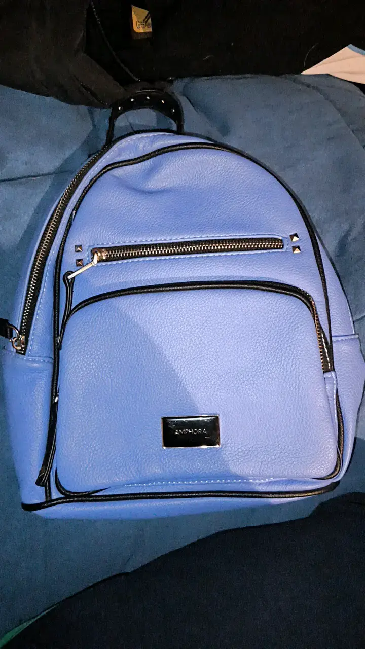 Mochila azul de cuero sintético Amphora - 1