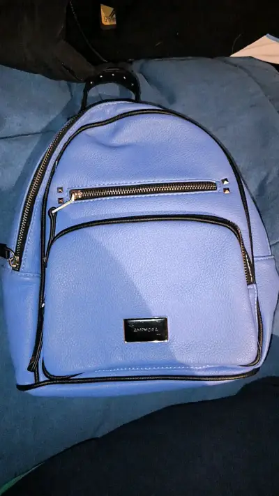Mochila azul de cuero sintético Amphora - miniatura 1