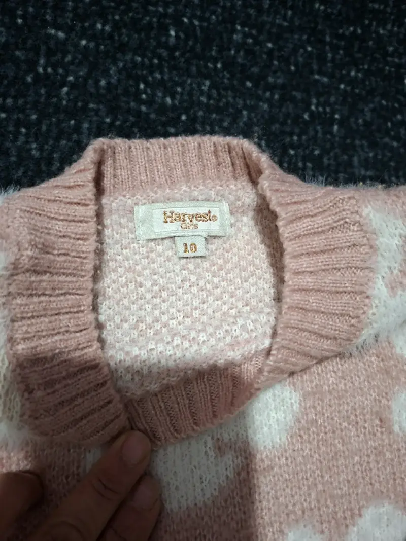Suéter de niña rosa con flores Harvest talla 10 - 1