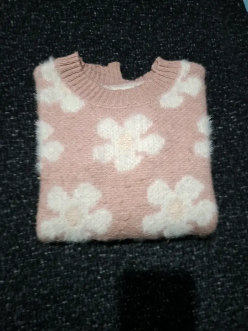 Suéter de niña rosa con flores Harvest talla 10 - 4