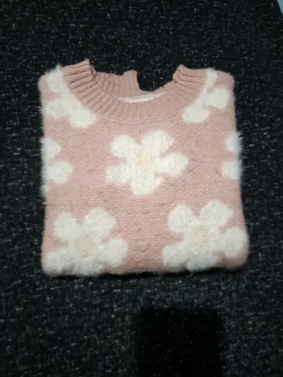 Suéter de niña rosa con flores Harvest talla 10 - miniatura 4